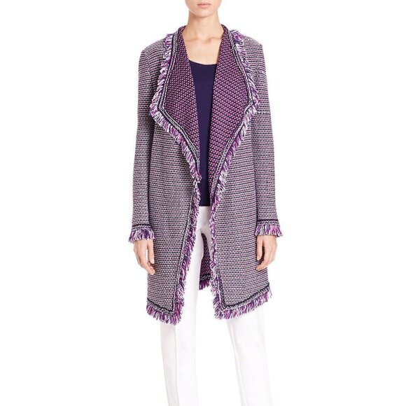 St. John Collection Purple Long Coat M - Picture 1 of 15